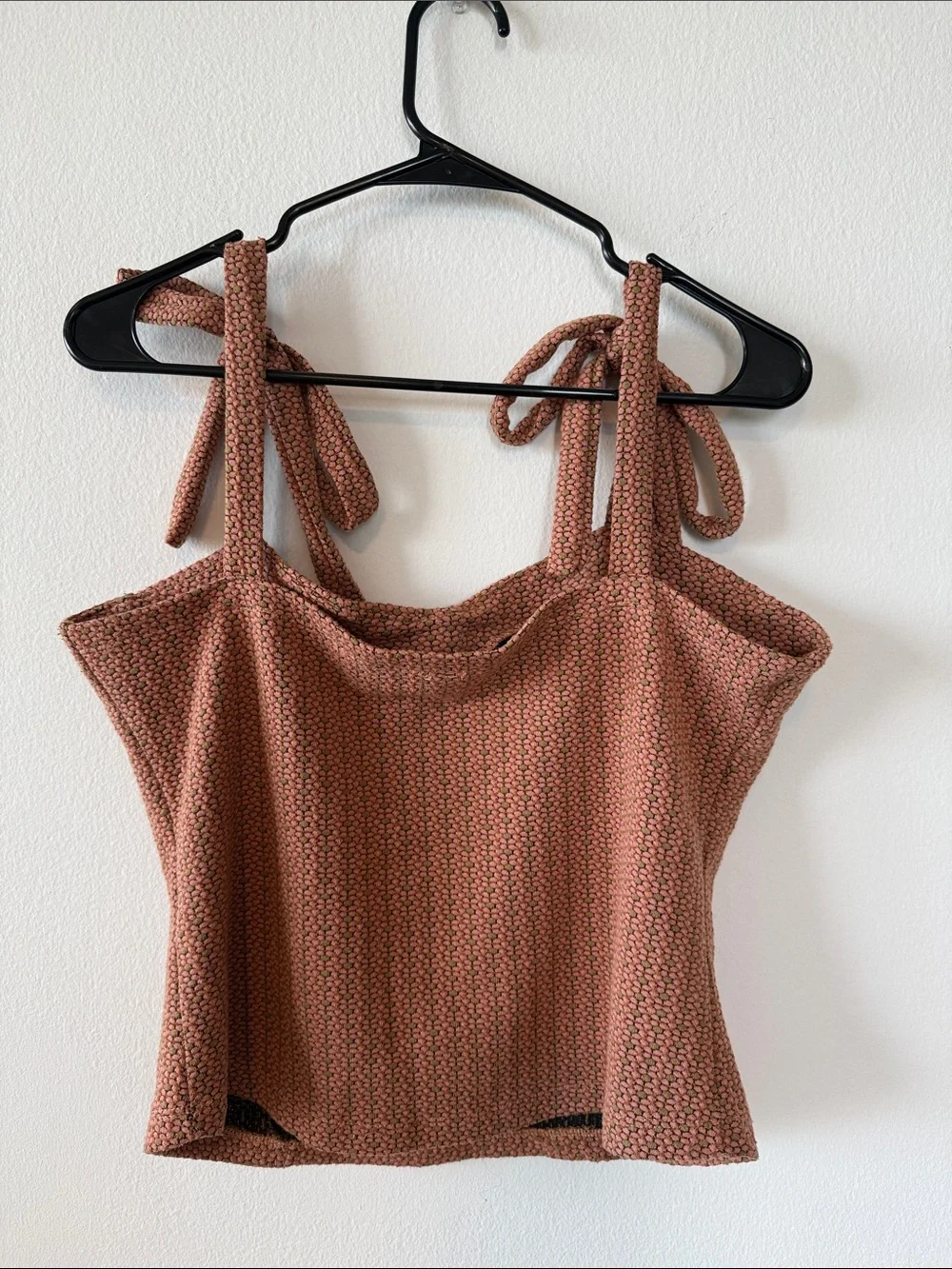 Free People Tie-Shoulder Sleeveless Top in Rust Floral